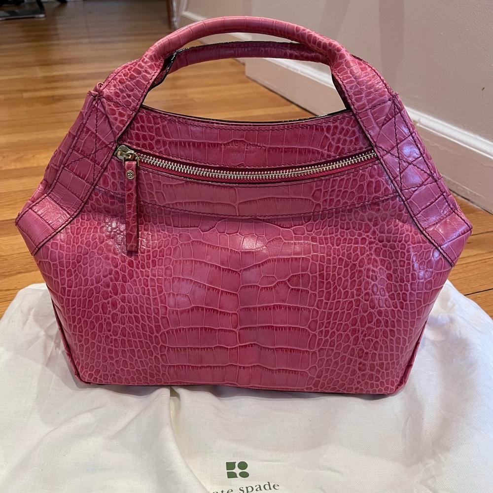 Kate Spade Pink Crocodile Embossed Women's Bag